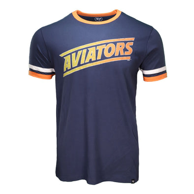Men's Las Vegas Aviators '47 Brand Aviators Otis Ringer Navy/Orange Short Sleeve T-Shirt
