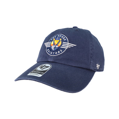 Las Vegas Aviators '47 Brand Retro Logo Navy Clean Up Strapback Hat
