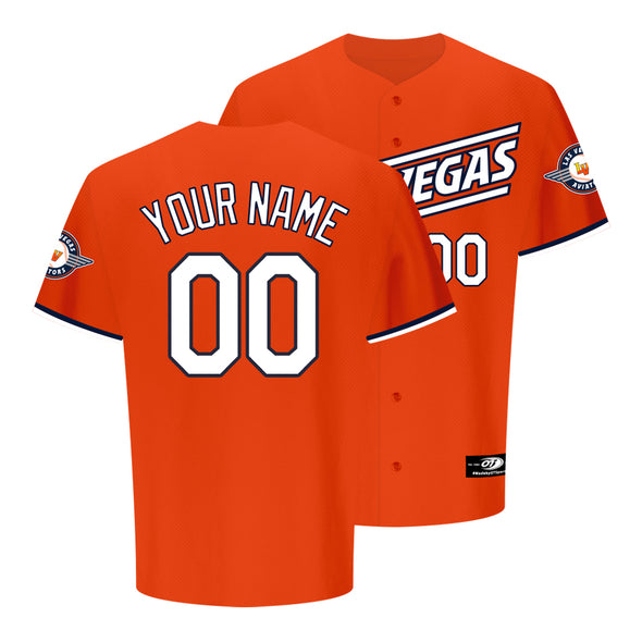 Men's Las Vegas Aviators OT Sports Road Las Vegas Orange Replica Jersey