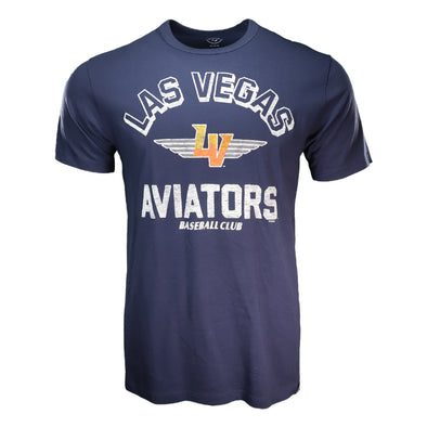 Men's Las Vegas Aviators '47 Brand Winged LV Navy Retrograde Short Sleeve T-Shirt