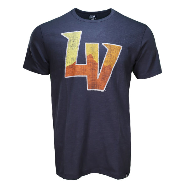 Men's Las Vegas Aviators '47 Brand LV Monogram Navy Grit Scrum Short Sleeve T-Shirt