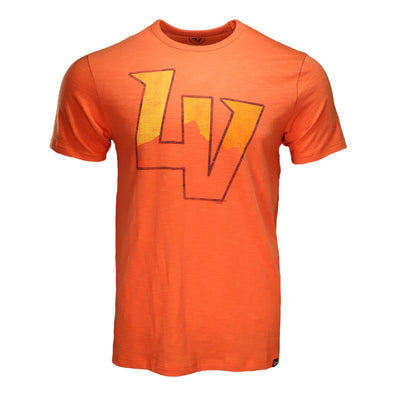 Men's Las Vegas Aviators '47 Brand LV Monogram Orange Grit Scrum Short Sleeve T-Shirt