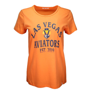 Women's Las Vegas Aviators '47 Brand Aviators Est. 2019 Fade Up Orange Short Sleeve Frankie T-Shirt