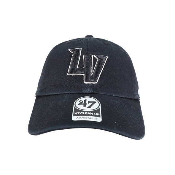 Las Vegas Aviators '47 Brand LV Black/White Outline Clean Up Strapback Hat