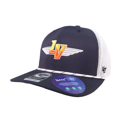 Las Vegas Aviators '47 Brand Winged LV Navy/White Burden Trucker Snapback Hat
