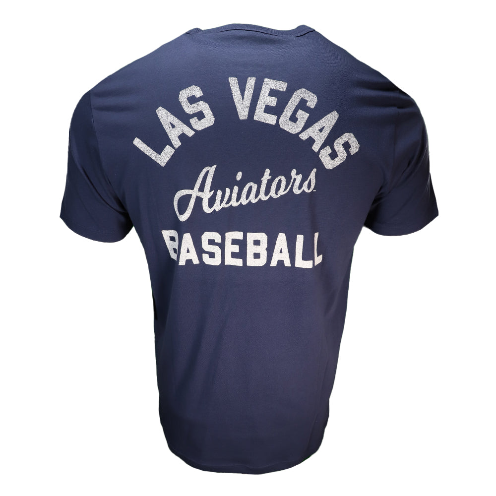 Men's Las Vegas Aviators '47 Brand Left Chest LV Navy Turn Back Franklin Short Sleeve T-Shirt XL