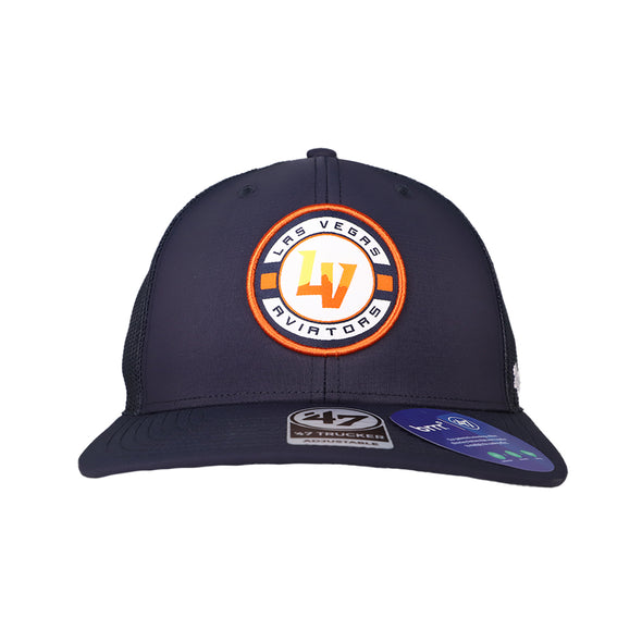 Las Vegas Aviators '47 Brand LV Circle Navy Berm Trucker Snapback Hat