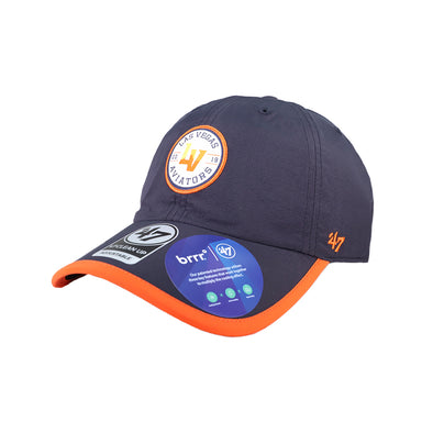 Las Vegas Aviators '47 Brand LV Circle Patch Navy/Orange Microburst Clean Up Velcroback Hat