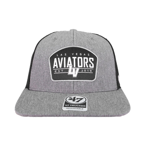 Las Vegas Aviators '47 Brand LVA Slate Charcoal/Black Trucker Snapback Hat