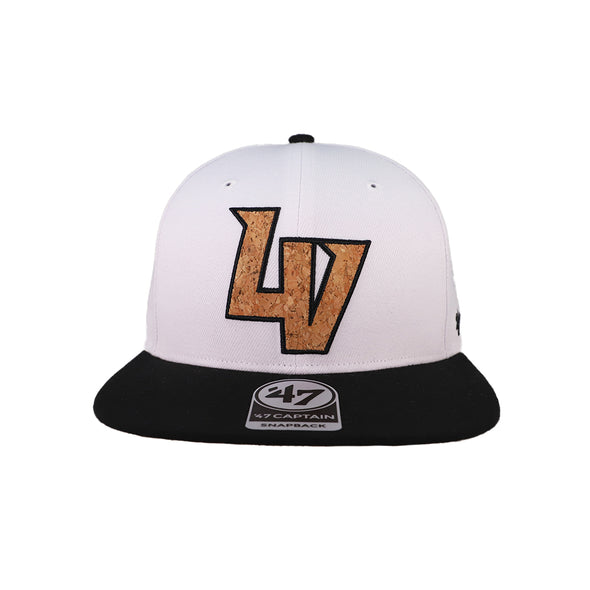 Las Vegas Aviators '47 Brand LV Corkscrew White/Black Captain Snapback Hat