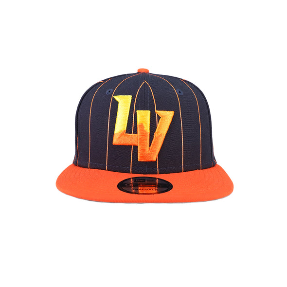 Las Vegas Aviators New Era LV Pinstripe Navy/Orange 9FIFTY Snapback Hat