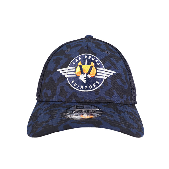 Las Vegas Aviators New Era Retro Logo Navy Camo Neo 39THIRTY Stretch Fit Hat