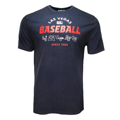 Men's Las Vegas Aviators Champion LV Baseball Since 1983 Navy Vintage Wash Short Sleeve T-Shirt