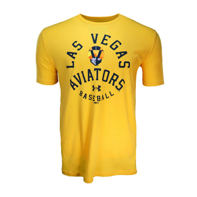 Men's Las Vegas Aviators Under Armour LVAB Aviator Gold All Day Short Sleeve T-Shirt