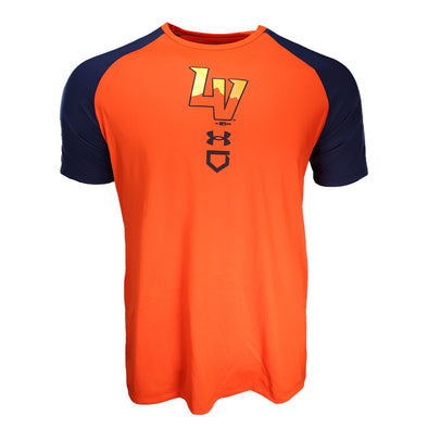 Men's Las Vegas Aviators Under Armour LV Orange/Navy Tech Short Sleeve T-Shirt