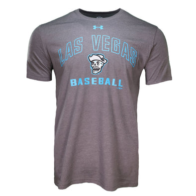 Men's Las Vegas Reyes de Plata Skull/Las Vegas Baseball Carbon Heather Short Sleeve T-Shirt