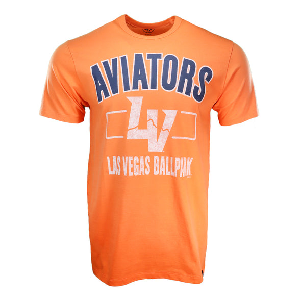 Men's Las Vegas Aviators '47 Brand Aviators LV/Las Vegas Ballpark Orange Cityside Short Sleeve T-Shirt