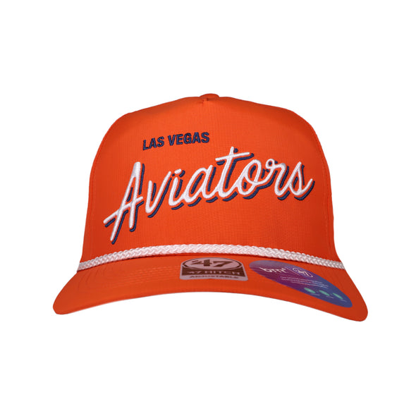 Las Vegas Aviators '47 Brand Aviators Script Orange Fairway Hitch Snapback Hat