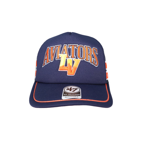 Las Vegas Aviators '47 Brand Aviators LV Navy Sideband Trucker Snapback Hat