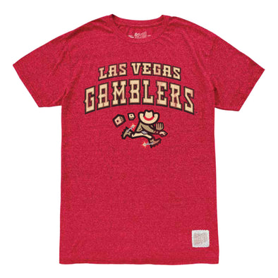 Las Vegas Gamblers Retro Brand Theme Night Collection Gamblers Wordmark Mock Twist Red Short Sleeve T-Shirt