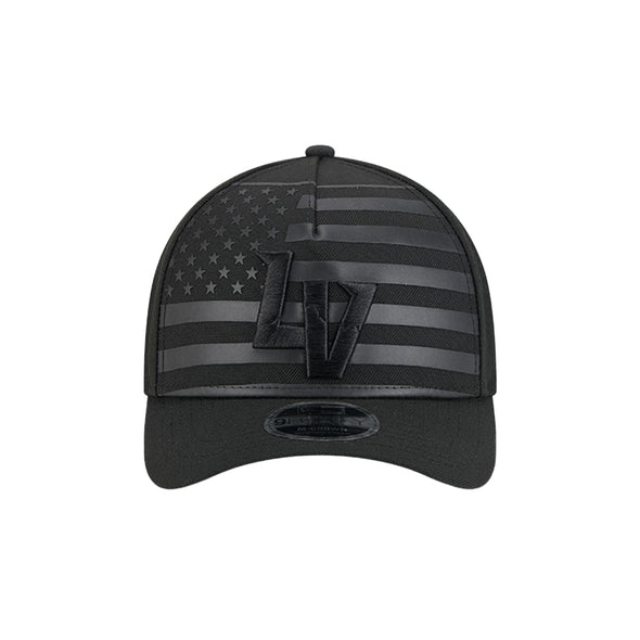 Las Vegas Aviators New Era LV Flag Black 9FORTY M-Crown Snapback Hat