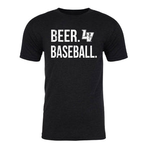 Men's Las Vegas Aviators 108 Stitches LV Beer Baseball Black Tri-Blend Short Sleeve T-Shirt