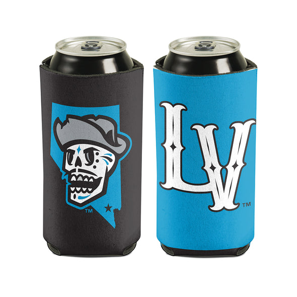 Las Vegas Reyes de Plata Wincraft LV/Skull State Blue/Black 16oz 2-Sided Can Cooler