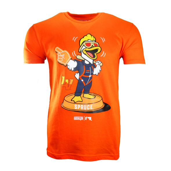Men's Baseballism Spruce Mascot Bobblehead Orange Short Sleeve T-Shirt