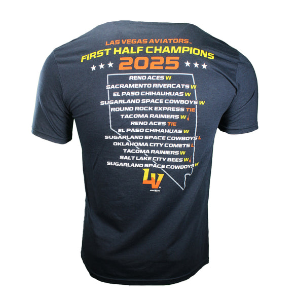GoTeez 2025 1st Half Champion Schedule Navy Tri-Blend Short Sleeve T-Shirt