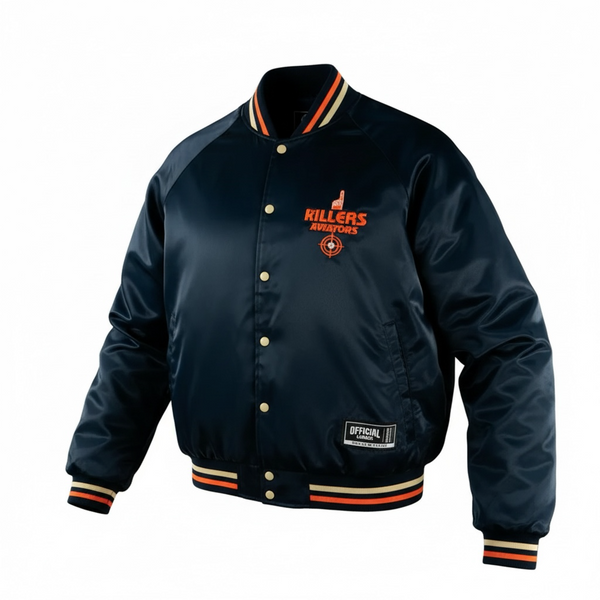 Official League The Killers x Aviators Navy Satin Jacket – The Fly