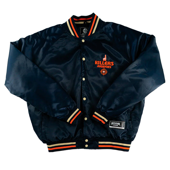 Official League The Killers x Aviators Navy Satin Jacket