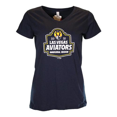 Women's Las Vegas Aviators LAT Apparel Inaugural Patch Navy Short Sleeve T-Shirt