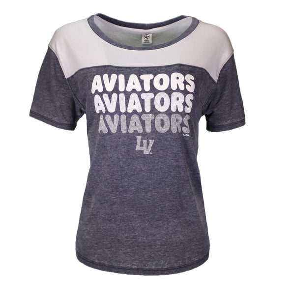 Women's Las Vegas Aviators '47 Brand Aviators Repeat Fade Out Fling Gray/White Short Sleeve T-Shirt
