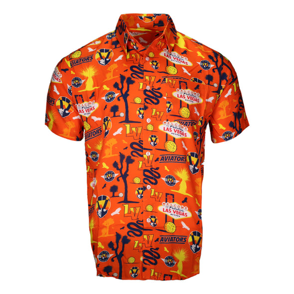 Men’s Las Vegas Aviators FOCO LVA City Style Orange Button Up Shirt