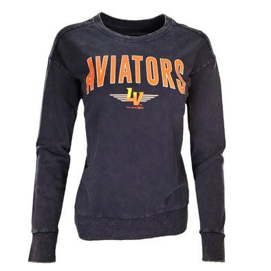 Women's Las Vegas Aviators New Era Aviators/Winged LV Washed Navy Pullover Sweater