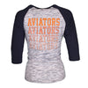 Women's Las Vegas Aviators New Era Aviator Gray/Navy Raglan 3/4 Sleeve T-Shirt