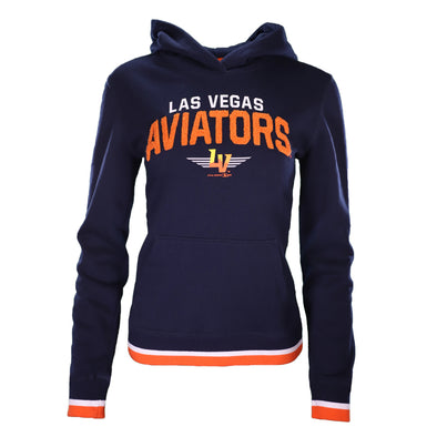 Women's Las Vegas Aviators '47 Brand LV/Aviators Orange/White/Navy Lizzy Cut Off Fleece Hoodie 2XL