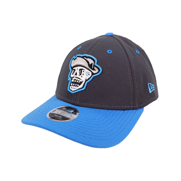 Kids' Las Vegas Reyes de Plata New Era Skull Graphite/Blue 9FORTY Stretch-Snapback Hat