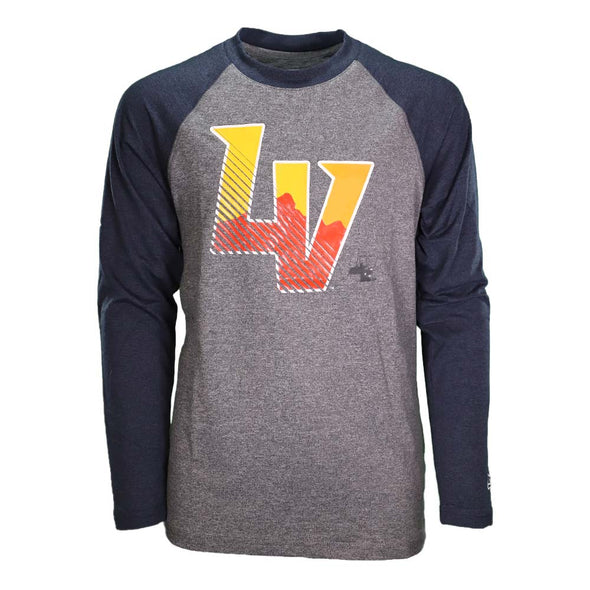 Kids' Las Vegas Aviators New Era LV Gray/Navy Jersey Raglan Long Sleeve T-Shirt