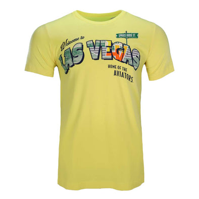 Men's Las Vegas Aviators 108 Stitches Las Vegas Postcard Yellow Tri-Blend Short Sleeve T-Shirt