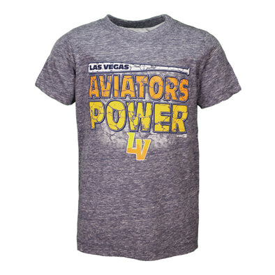 Kids' Las Vegas Aviators Rabbit Skins LV Aviators Power Gray Heather Short Sleeve T-Shirt